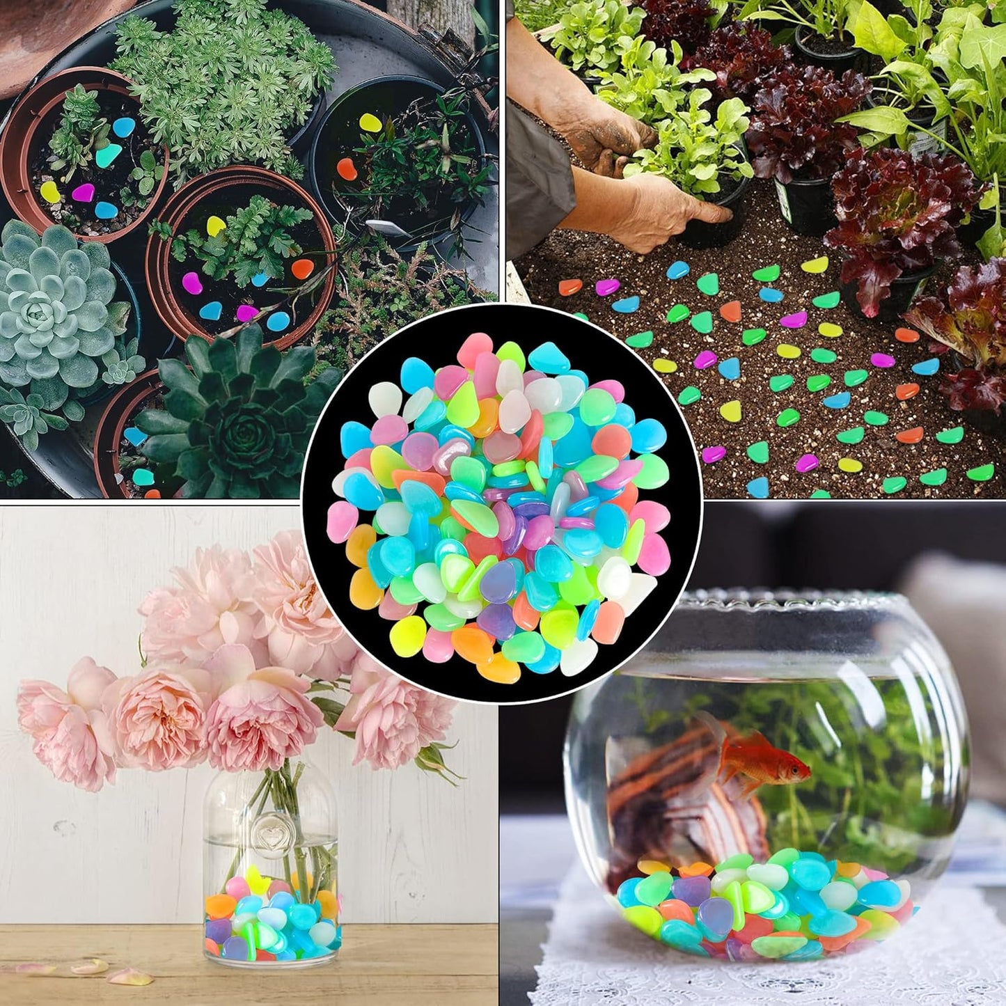 Luminous Stones – Mixed Color Glow (100 PCS)