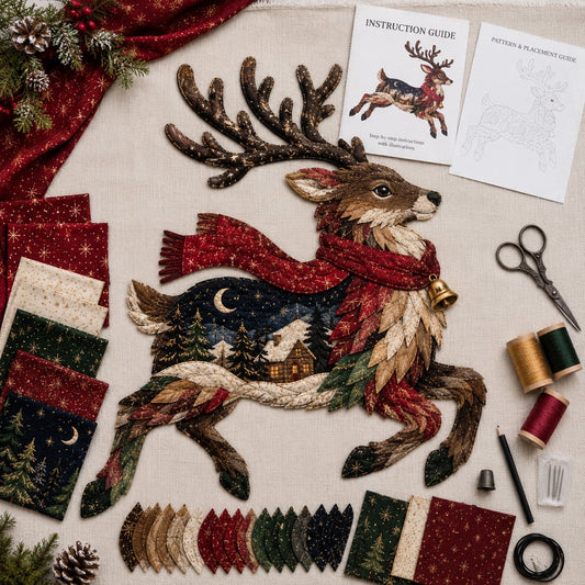 Christmas Woodland Wildlife DIY Layered Fabric Patchwork Kit