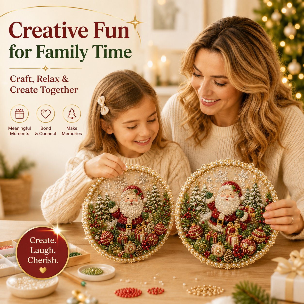 Four Seasons DIY Pearl Art Hanging Wreath Kit & Craft Gift