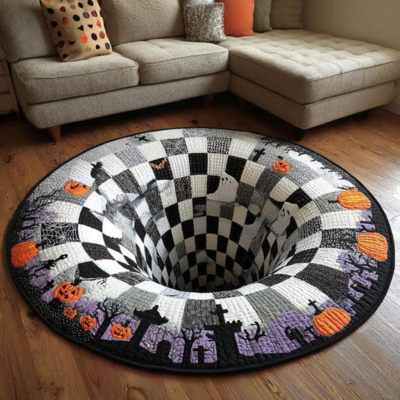 3D Skeleton Halloween Crystal Velvet Floor Mat for Entryways