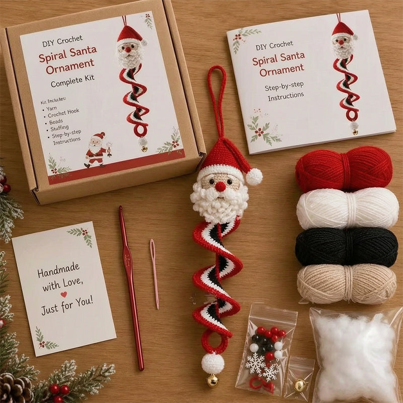 DIY Christmas Spiral Crochet Ornament Kit for Holiday Gifts