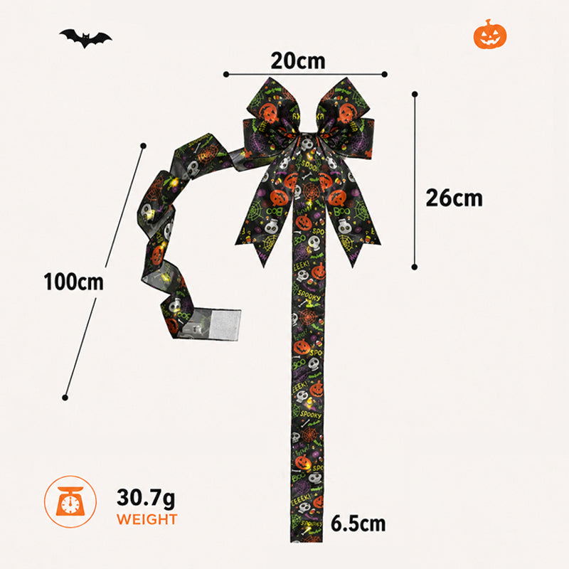 Halloween Pumpkin Ribbon Bow Decoration for Cabinet Doors