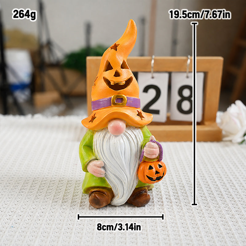 Halloween Pumpkin Gnome Garden Statue - Fall Decor Gift