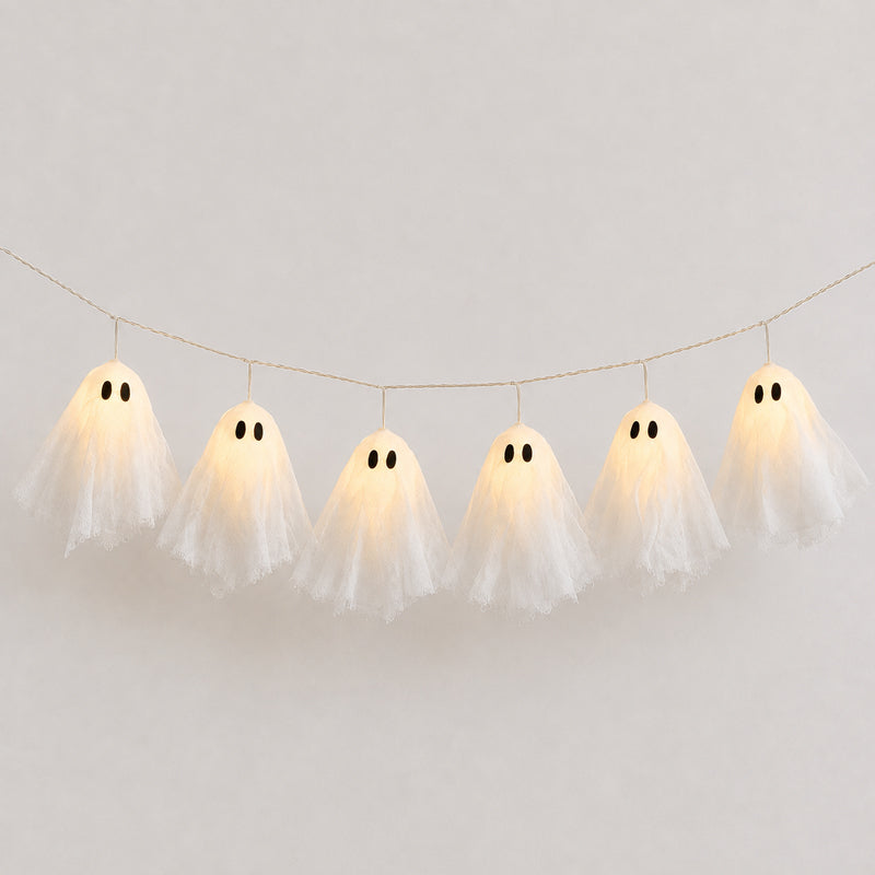 Warm White Halloween Ghost String Lights for Party & Home Decor