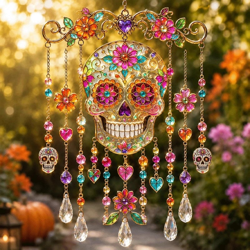 Halloween Stained Glass Suncatcher Wind Chime – 7 Design Options