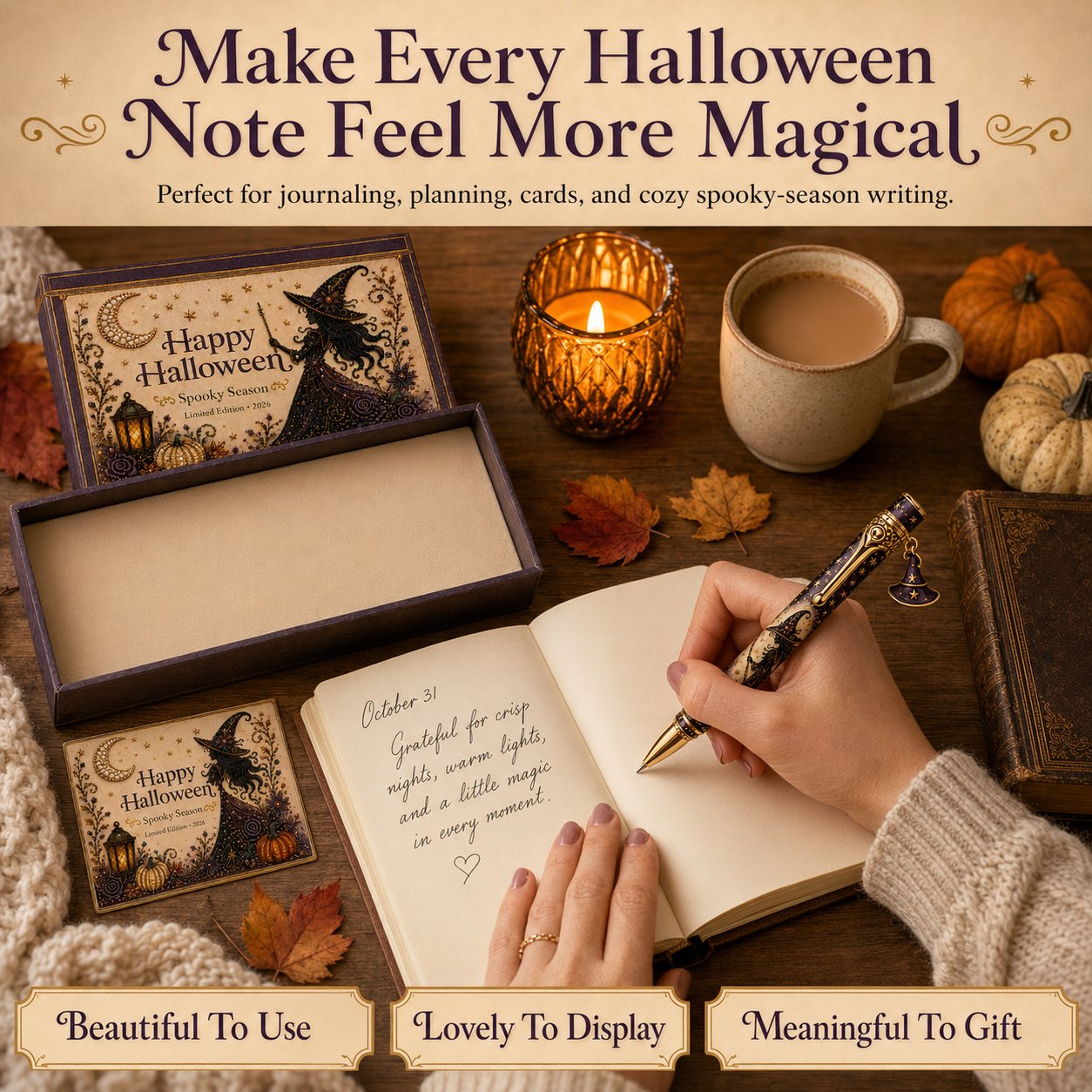 Halloween Pen Gift Set with Matching Card & Box – 3 Styles
