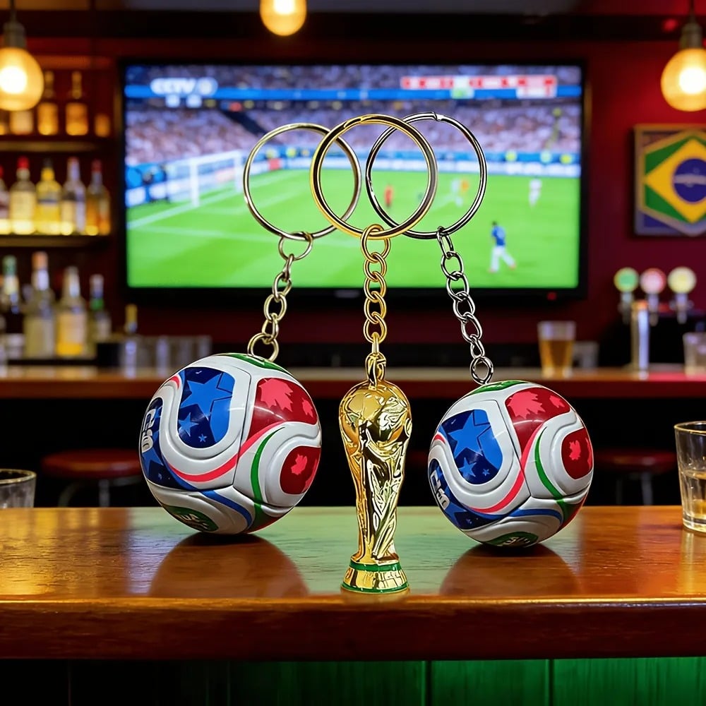 2026 FIFA World Cup USA-MEX-CAN Dual Charm Keychain