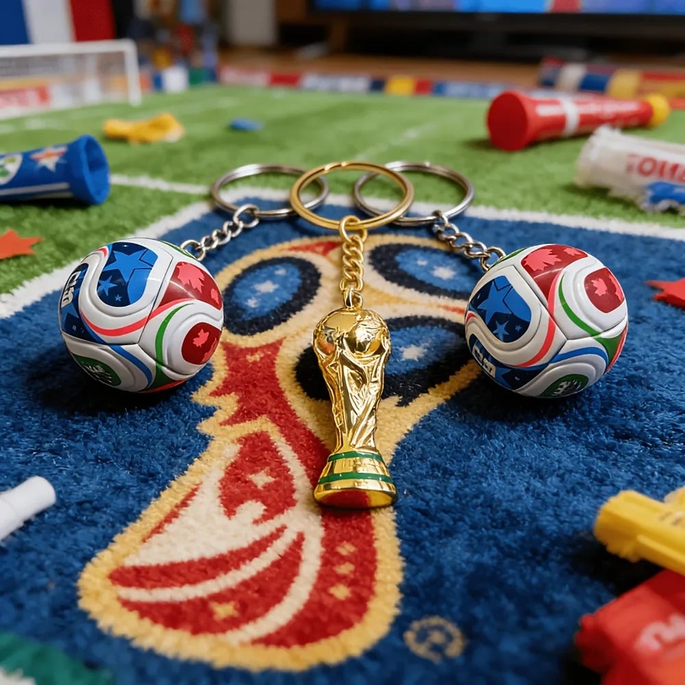 2026 FIFA World Cup USA-MEX-CAN Dual Charm Keychain