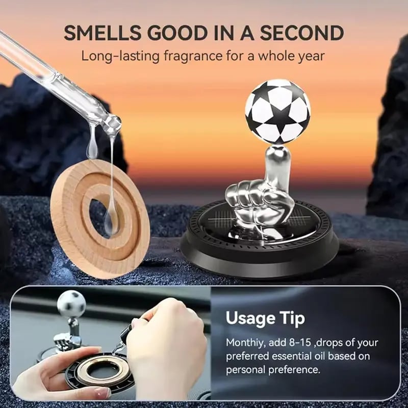 Solar Rotating Football Car Air Freshener & Diffuser