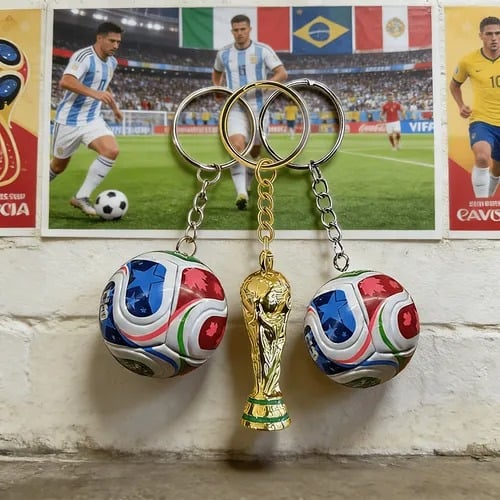 2026 FIFA World Cup USA-MEX-CAN Dual Charm Keychain