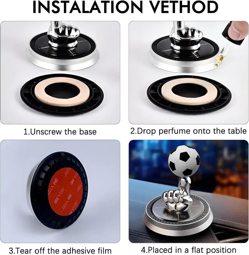 Solar Rotating Football Car Air Freshener & Diffuser