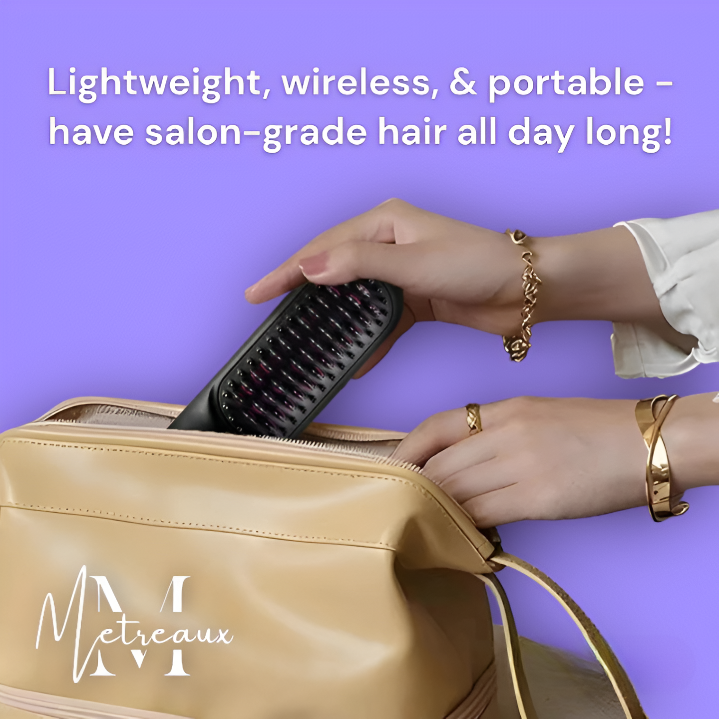 ⏰50K+ SOLD!💁‍♀️Wireless Ceramic Hair Straightening Comb – Fast Heating, Anti-Frizz & Tangle-Free Design ✨