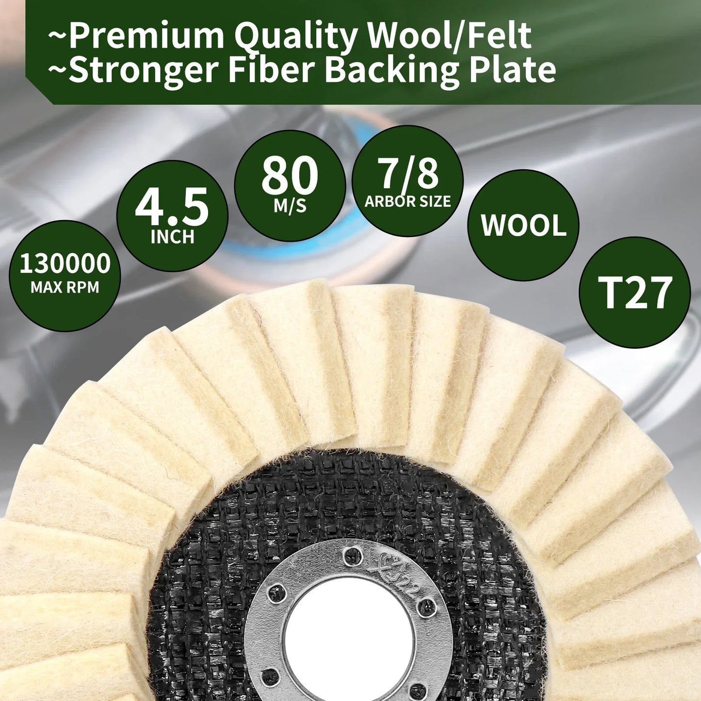5-Inch Flap Wool Felt Polishing Disc