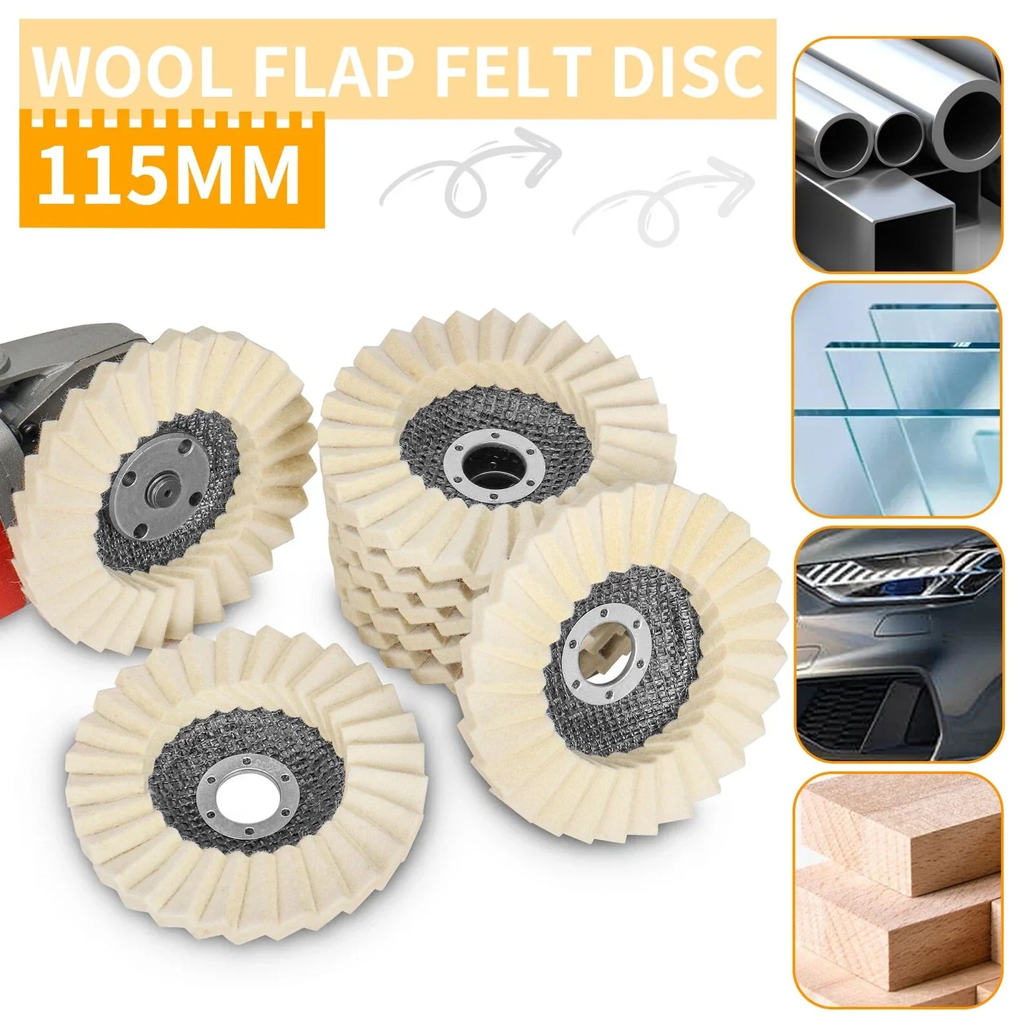 5-Inch Flap Wool Felt Polishing Disc