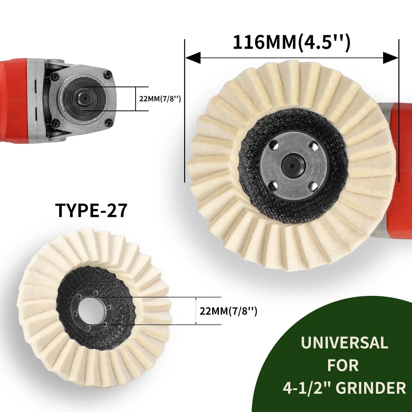 5-Inch Flap Wool Felt Polishing Disc