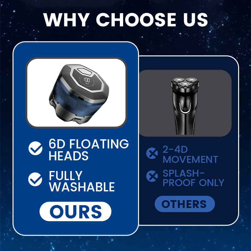 6D Waterproof Electric Shaver for Bald Men