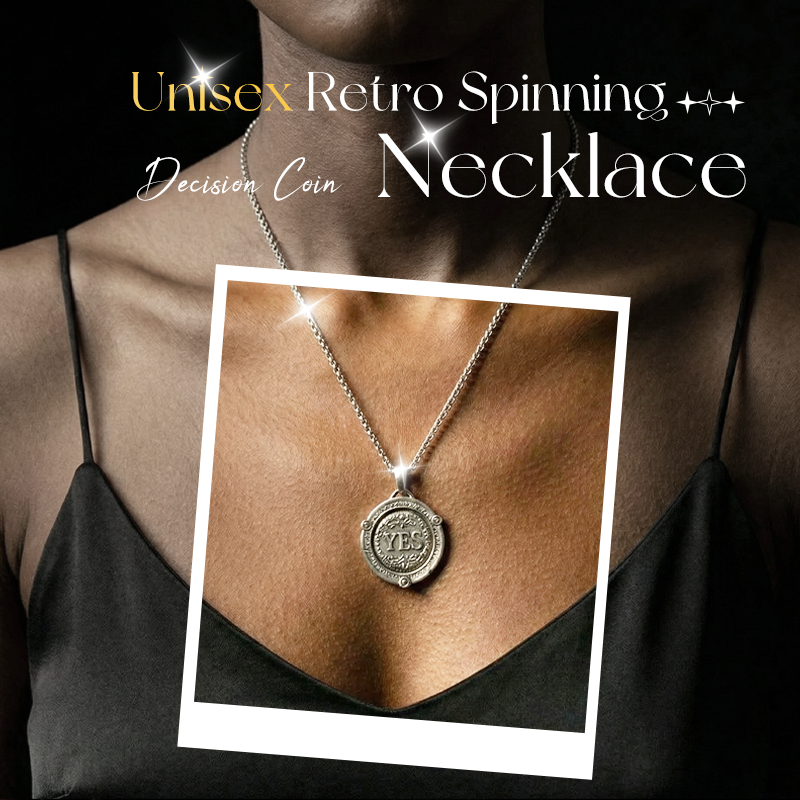 📢📢50% OFF !!!⏰Unisex Retro Spinning Decision Coin Necklace